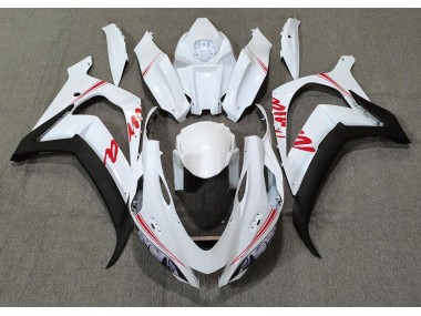 Pearl White & Red Logos 16-19 ZX10R Fairings