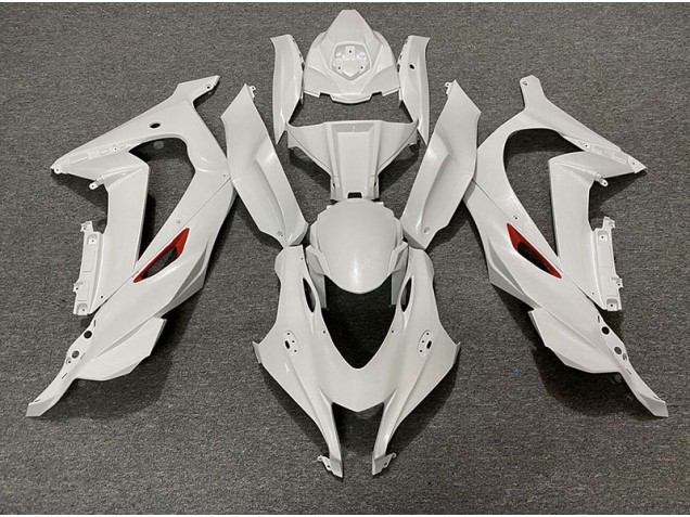 Pearl White Red Trim 16-19 ZX10R Fairings Pearl White Red Trim 16-19 ZX10R Fairings