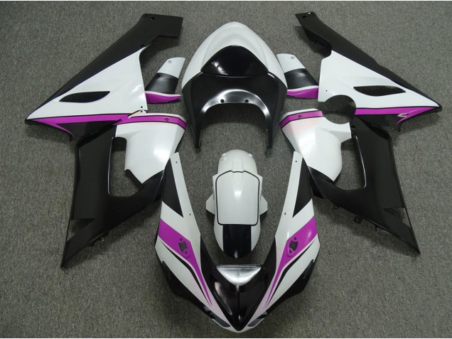 Pink White and Black 05-06 ZX6R Fairings Pink White and Black 05-06 ZX6R Fairings