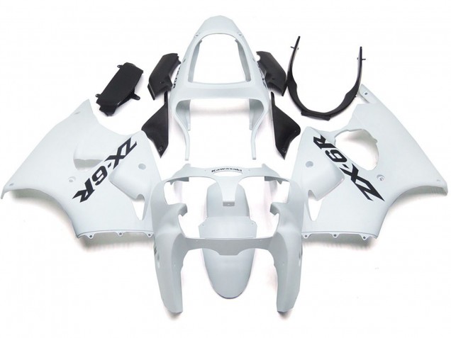 Plain Gloss White With Logo 00-02 ZX6R Fairings Plain Gloss White With Logo 00-02 ZX6R Fairings