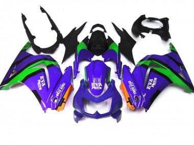Purple Green and black 08-12 Ninja 250 Fairings