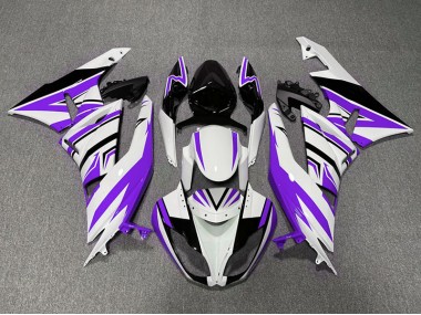 Purple White and Black Zag 09-12 ZX6R Fairings