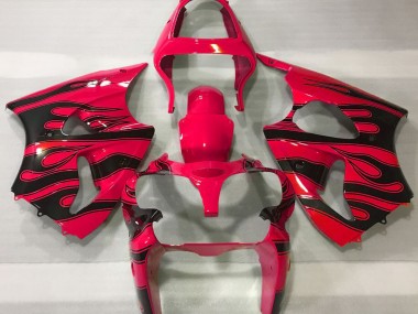 Red & Black Flame 00-02 ZX6R Fairings