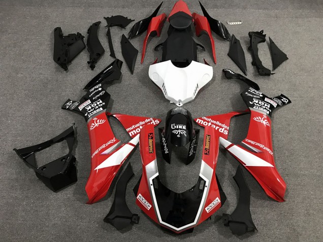 Red Black and White Custom Style Gloss 15-19 R1 Fairings Red Black and White Custom Style Gloss 15-19 R1 Fairings