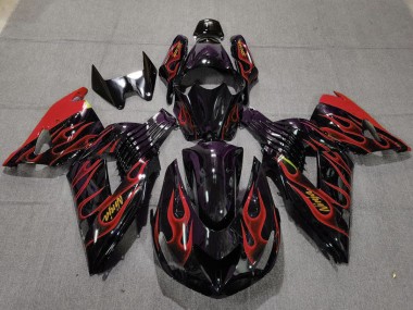 Red Flame 06-11 ZX14R Fairings
