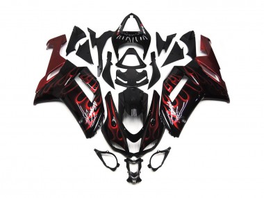 Red Gloss Flame 07-08 ZX6R Fairings