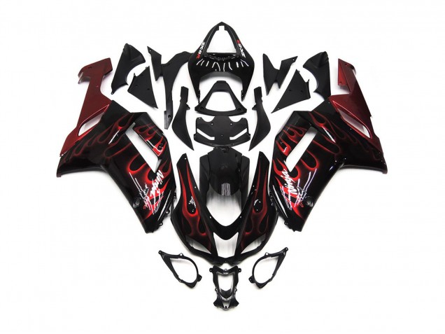 Red Gloss Flame 07-08 ZX6R Fairings Red Gloss Flame 07-08 ZX6R Fairings