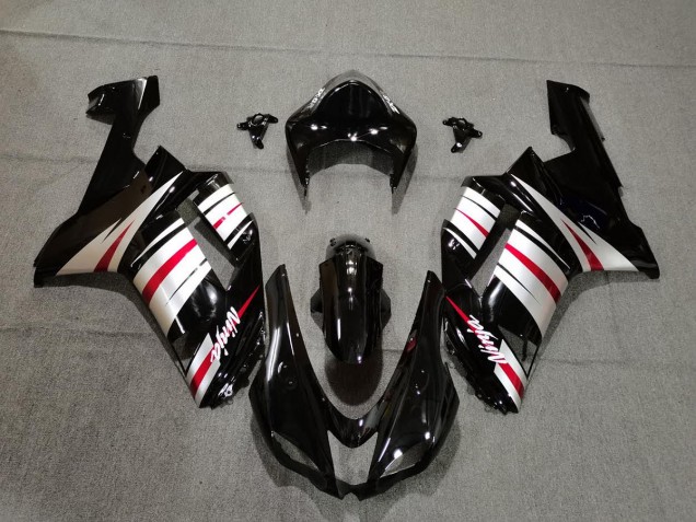 Red Silver and Black 07-08 ZX6R Fairings