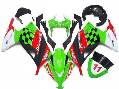 Red and Black Check Gloss 13-18 Ninja 300 Fairings