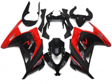 Red and Gloss Black 13-18 Ninja 300 Fairings