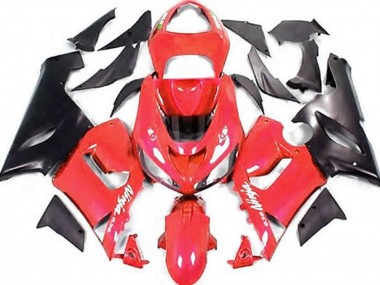 Red and Matte Black 05-06 ZX6R Fairings
