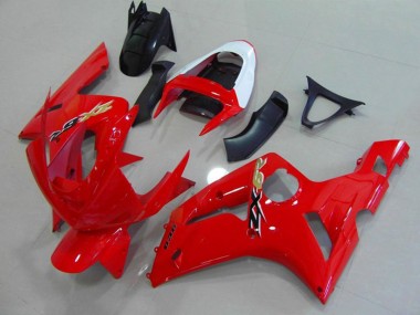 Red and White 03-04 ZX6R Fairings