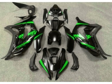 Satin Black & Green 16-19 ZX10R Fairings
