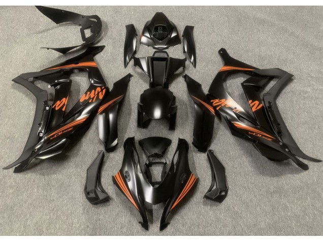 Satin Black & Orange 16-19 ZX10R Fairings