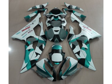 Seafoam Green Snow Camo 08-16 R6 Fairings