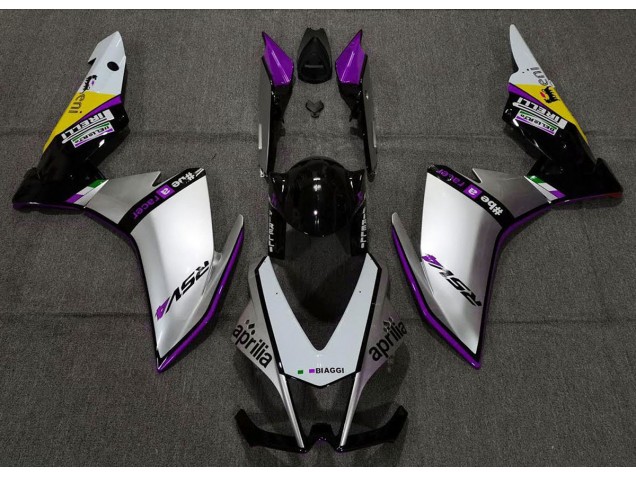 Silver Pirelli & Purple 10-15 RSV4 1000 Fairings