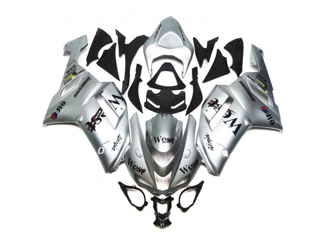 Silver West Gloss 07-08 ZX6R Fairings Silver West Gloss 07-08 ZX6R Fairings