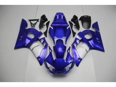 Silver White and Blue 98-02 R6 Fairings
