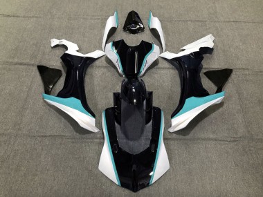 Sky Blue Black and White 15-19 R1 Fairings