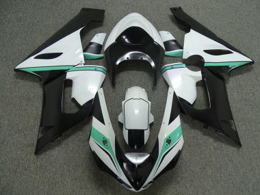 Teal White and Black 05-06 ZX6R Fairings