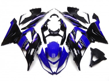 Vibrant Deep Blue and Black 13-18 ZX6R Fairings