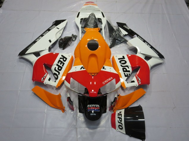 White Orange Repsol 03-04 CBR600RR Fairings White Orange Repsol 03-04 CBR600RR Fairings