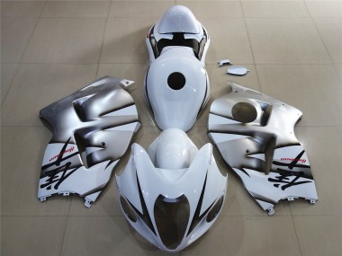 White & Shiny Silver 97-07 GSXR 1300 Hayabusa Fairings