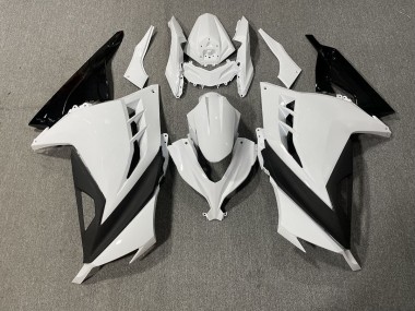 White and Black Sharp Gloss 13-18 Ninja 300 Fairings