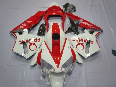 White and Red Pramac 03-04 CBR600RR Fairings