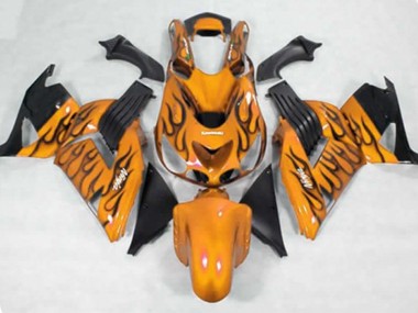 Yellow Black Flame 06-11 ZX14R Fairings
