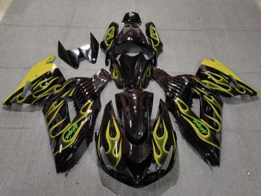 Yellow Flame 06-11 ZX14R Fairings