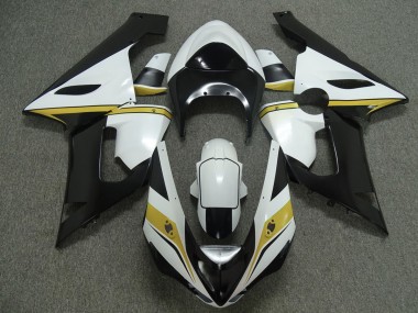 Yellow White and Black 05-06 ZX6R Fairings