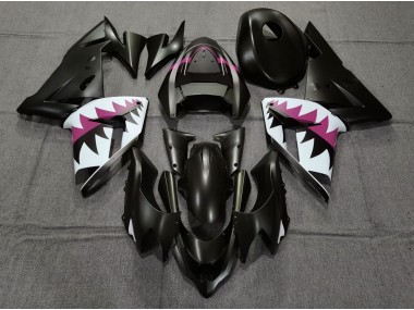 Matte Black and Pink Shark 04-05 ZX10R Fairings